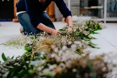 Snapshot of a flower arrangement station