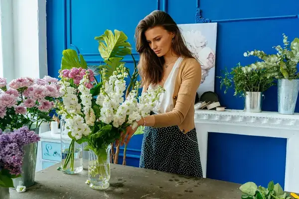 Student during table decoration workshop